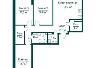 Продается 3-комнатная квартира, 114 м2, Самара, метро Алабинская