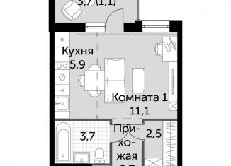 Продажа квартиры студии, 27 м2, деревня Бородино, Малая Бородинская улица, 1к7