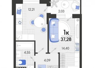 Продается однокомнатная квартира, 37.3 м2, станица Динская