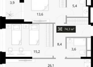 Продаю 3-ком. квартиру, 74.3 м2, Владивосток, Фрунзенский район