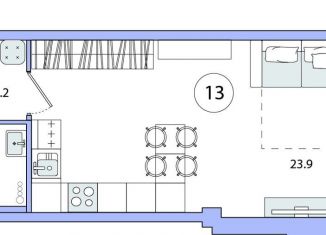 Продам 1-комнатную квартиру, 36.3 м2, Санкт-Петербург, улица Одоевского, 17, метро Василеостровская