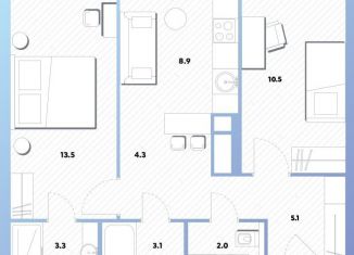 Продам 2-ком. квартиру, 49.8 м2, Москва, Окская улица, 7А, метро Окская