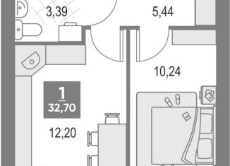 Продаю 1-ком. квартиру, 32.7 м2, Киров, Первомайский район