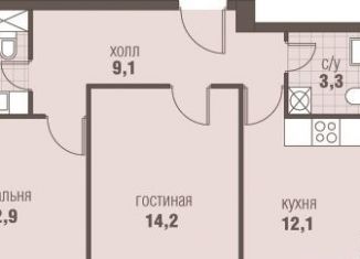 Продам 2-ком. квартиру, 56.1 м2, деревня Румянцево, Киевское шоссе, 22-й километр, 6Вк5