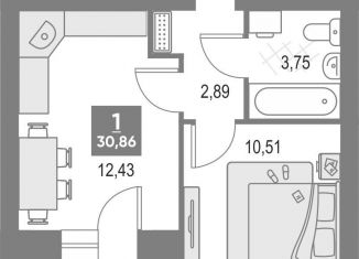 1-комнатная квартира на продажу, 30.9 м2, Киров, Первомайский район