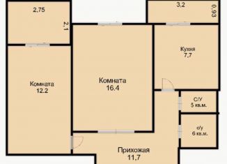 Продажа 2-комнатной квартиры, 53.4 м2, Краснодар, Ипподромная улица, 53, Ипподромная улица