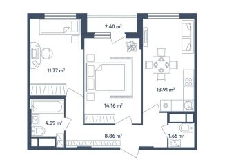 Продам 3-комнатную квартиру, 55.6 м2, поселок Мещерино