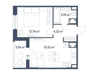 Продаю 2-ком. квартиру, 38 м2, Москва, жилой комплекс Светлый Мир Станция Л, к8, ЖК Светлый Мир Станция Л