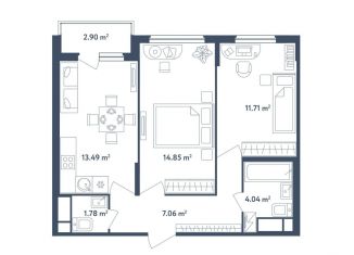 Продаю трехкомнатную квартиру, 54.4 м2, поселок Мещерино