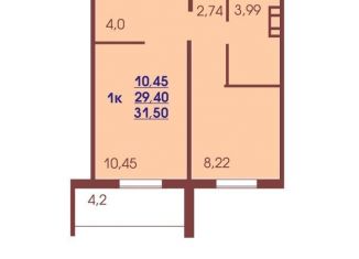 Продажа 1-комнатной квартиры, 31.5 м2, Челябинск, Омская улица, 67, Советский район