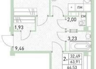 Трехкомнатная квартира на продажу, 64.5 м2, Балашиха, ЖК Столичный, жилой комплекс Столичный, к22