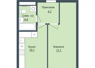 Продажа 1-комнатной квартиры, 38.1 м2, Ижевск, ЖК Истории