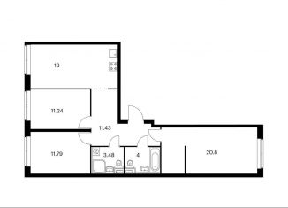 Продажа 3-комнатной квартиры, 80.7 м2, Москва, Берёзовая аллея, 17к2, Останкинский район