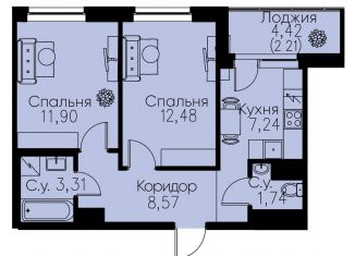 Продается 2-комнатная квартира, 47.5 м2, Кудрово, ЖК Айди Кудрово, проспект Строителей, 3