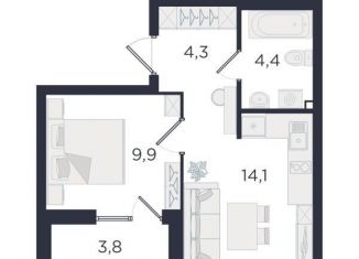 Продам 1-ком. квартиру, 34.6 м2, Екатеринбург, ЖК Екатерининский Парк, улица Азина, 3.3