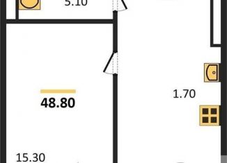 Продам однокомнатную квартиру, 48.8 м2, Новосибирск, улица Никитина, 10, ЖК Урбан-виллы на Никитина