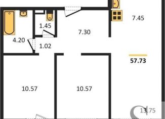 Продажа 3-комнатной квартиры, 57.7 м2, Новосибирск, улица Петухова, с1, ЖК Матрёшкин Двор