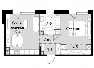 Продаю 1-комнатную квартиру, 48.7 м2, Москва, район Свиблово, Снежная улица, вл22к3