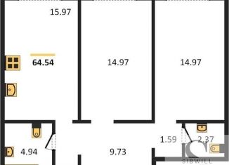 Продам 2-комнатную квартиру, 64.5 м2, Новосибирск, улица Петухова, с1, ЖК Матрёшкин Двор