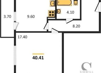 Продается однокомнатная квартира, 40.4 м2, Новосибирск, Озёрная улица, ЖК Крымский