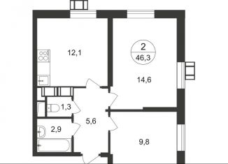 Продается 2-комнатная квартира, 45 м2, Москва, жилой комплекс Квартал Некрасовка, к2, район Некрасовка