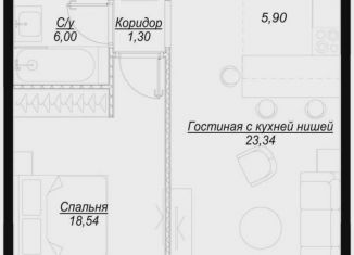 Продается однокомнатная квартира, 58.9 м2, Москва, 1-й Сетуньский проезд, вл6, станция Кутузовская