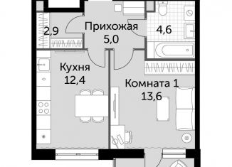 Продажа однокомнатной квартиры, 39.7 м2, деревня Бородино, Малая Бородинская улица, 1к7