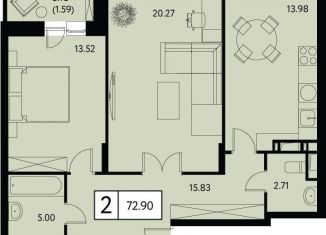 Продается 2-ком. квартира, 72.9 м2, Москва, метро Семеновская