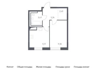 Продается однокомнатная квартира, 31.7 м2, Ленинградская область, жилой комплекс Квартал Лаголово, 2