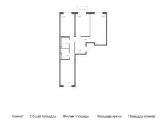 Трехкомнатная квартира на продажу, 78.2 м2, Ленинградская область, жилой комплекс Квартал Лаголово, 2