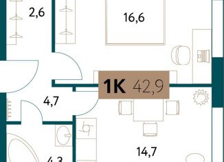 Продам 2-ком. квартиру, 42.8 м2, Москва, ЖК Настоящее, Винницкая улица, 8к1