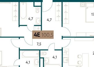 Продам четырехкомнатную квартиру, 100.3 м2, Москва, Винницкая улица, 8к4, район Раменки