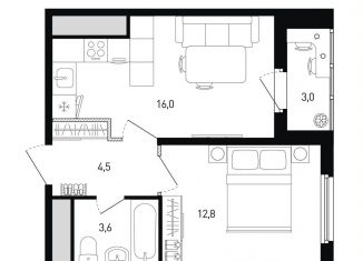 Продажа 1-комнатной квартиры, 38.4 м2, Ростов-на-Дону, ЖК Левенцовка Парк