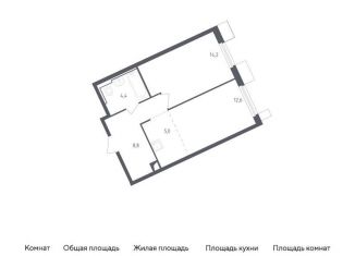 Продажа 1-комнатной квартиры, 44.9 м2, Московская область, улица Ленина, 4