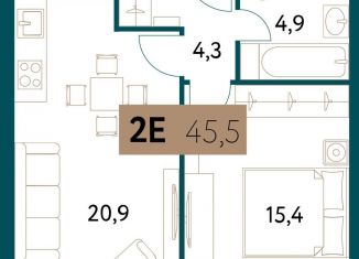 Продам 2-комнатную квартиру, 45.5 м2, Москва, Винницкая улица, 8к1, ЖК Настоящее