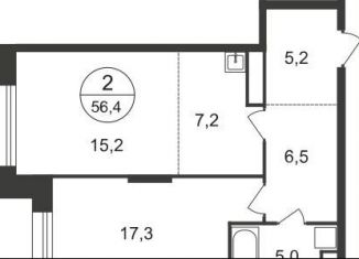 Продажа двухкомнатной квартиры, 56.4 м2, Москва, 11-я фаза, к4