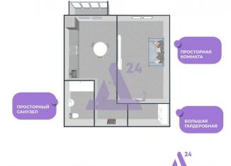 1-комнатная квартира на продажу, 36.4 м2, Барнаул, улица Сергея Семёнова, 27 к2, Индустриальный район