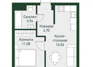 Продажа однокомнатной квартиры, 36.3 м2, посёлок Западный