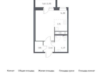 Квартира на продажу студия, 28.4 м2, посёлок Песочный