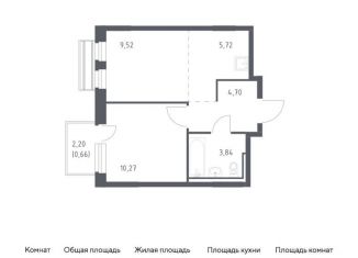 1-комнатная квартира на продажу, 34.7 м2, Московская область, жилой комплекс Рублёвский Квартал, 59