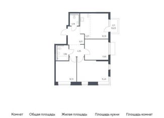 Трехкомнатная квартира на продажу, 69.2 м2, Московская область