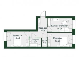 Продается двухкомнатная квартира, 59.8 м2, Свердловская область