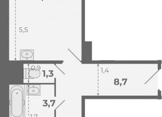 Продаю 2-комнатную квартиру, 47.2 м2, посёлок Садовый, Каспийская улица, с5