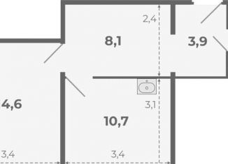 Продаю 1-ком. квартиру, 40.9 м2, посёлок Садовый, Каспийская улица, с5