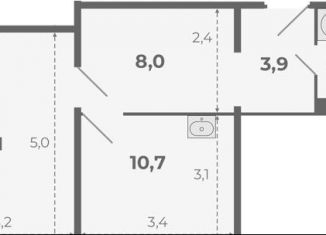 Продам 1-ком. квартиру, 42.2 м2, посёлок Садовый, Каспийская улица, с5