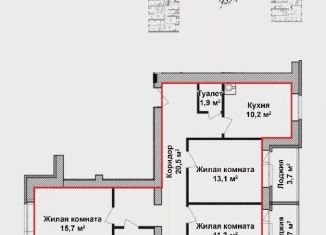 Продается трехкомнатная квартира, 79.8 м2, Нижегородская область, микрорайон Красногорка, 21к2