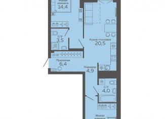 2-ком. квартира на продажу, 67.3 м2, Свердловская область, улица 8 Марта, 204Г