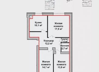Продам 3-комнатную квартиру, 76.1 м2, Нижегородская область, микрорайон Красногорка, 21к2