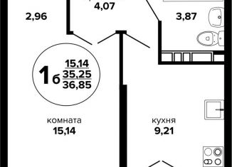 Продаю 1-ком. квартиру, 36.9 м2, Краснодарский край, Российская улица, 257/7лит1