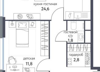 3-комнатная квартира на продажу, 65.6 м2, Москва, Тагильская улица, 4В, станция Бульвар Рокоссовского